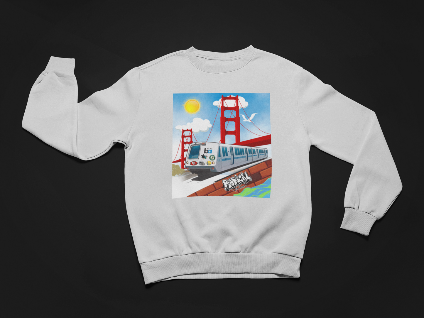 sanfranpsycho Beat La Blue & Yellow Tee | Urban Streetwear | Unique Graphic Tees | San Francisco Brand | High Quality T-shirts | Outer Sunset Surf Inspired | San